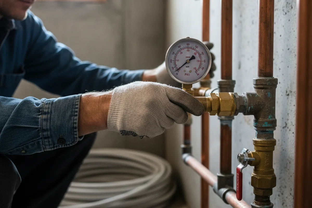Pressure testing a repaired line during Water Line Repair in Draper